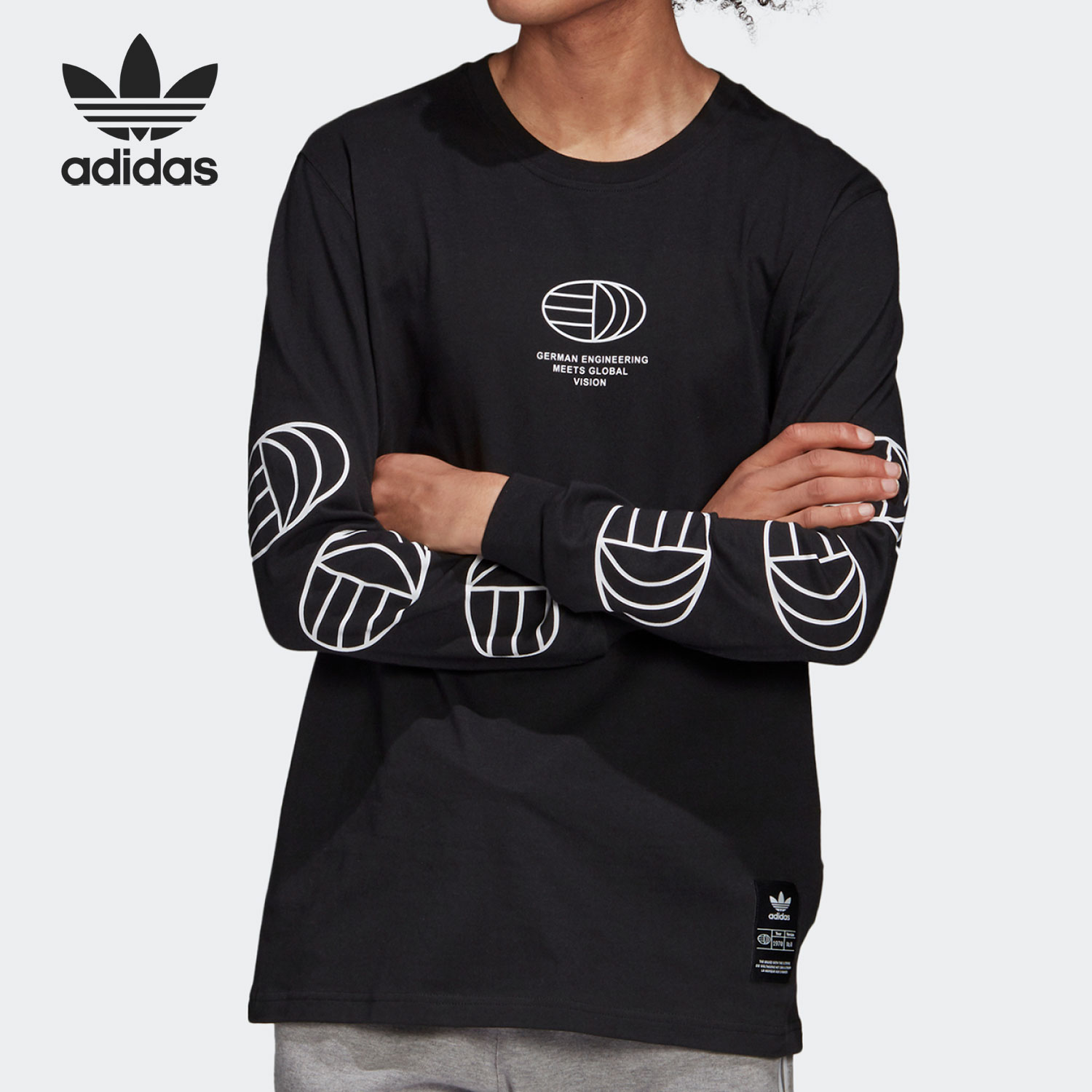 Adidas/阿迪达斯正品 三叶草新款男子休闲运动圆领长袖T恤 FM3387