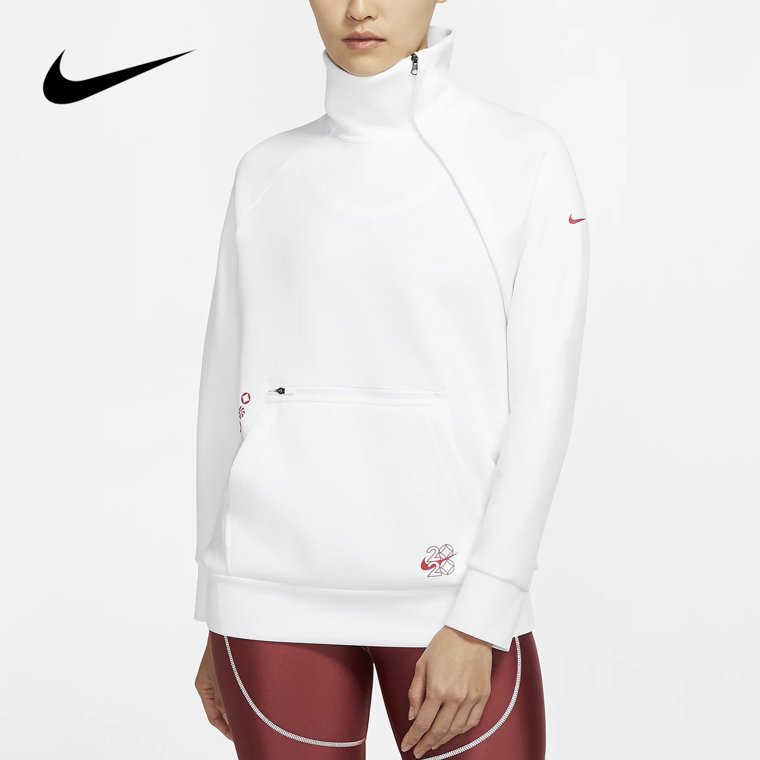Nike/耐克正品女子长袖健身训练运动半拉链套头衫卫衣 CU3679