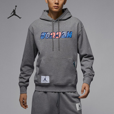 Nike/耐克正品JORDAN男士薄绒休闲运动套头连帽衫FV8596-091