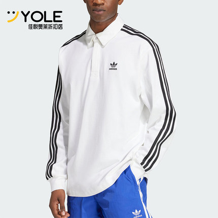 Adidas/阿迪达斯正品三叶草男士条纹针织美式运动长袖IZ2459