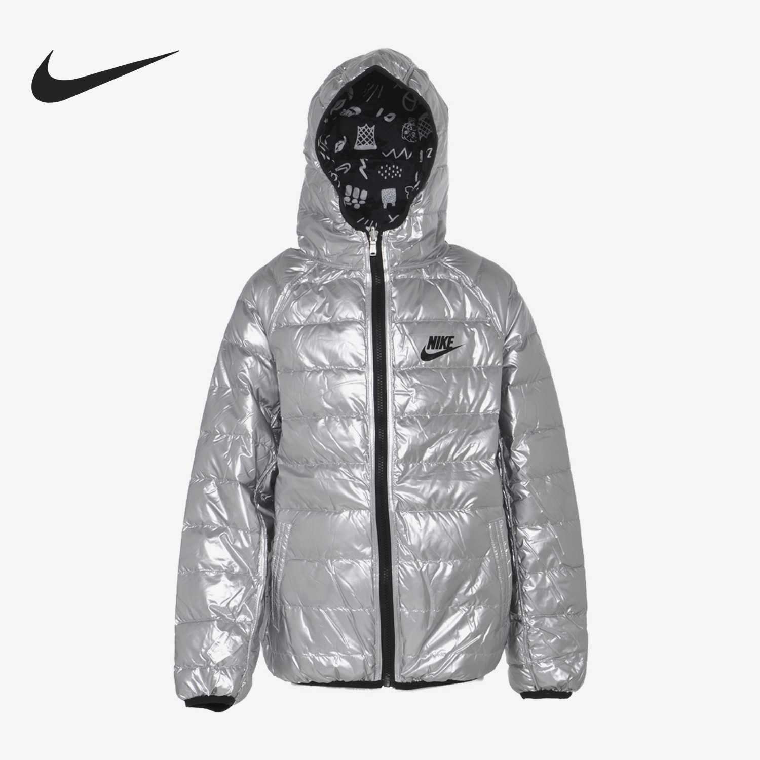 耐克大童休闲运动连帽羽绒服