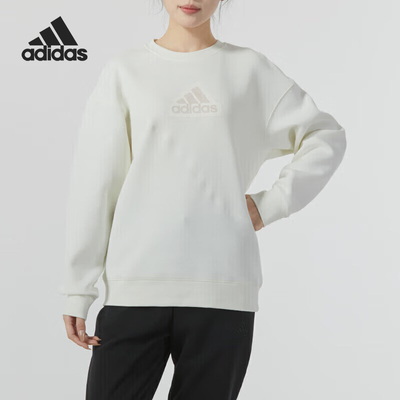 阿迪达斯女士圆领卫衣套头衫