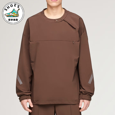 Adidas/阿迪达斯正品男棕色半拉链宽松日常经典休闲卫衣KD3494
