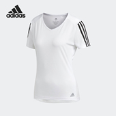 新款 女子夏季 休闲跑步训练运动T恤CZ7571 阿迪达斯正品 Adidas