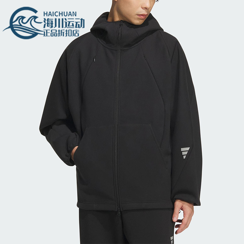 Adidas/阿迪达斯正品FUSTL M SWT HD男士运动连帽宽松外套KC6076