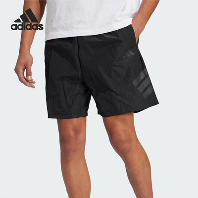 Adidas/阿迪达斯正品2025夏季款男士宽松经典梭织运动短裤JD4938