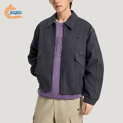 Adidas/阿迪达斯正品三叶草男士翻领梭织休闲宽松夹克外套KR5051