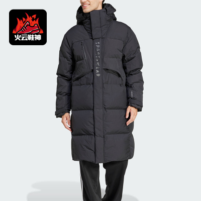 阿迪达斯男士时尚保暖长款羽绒服
