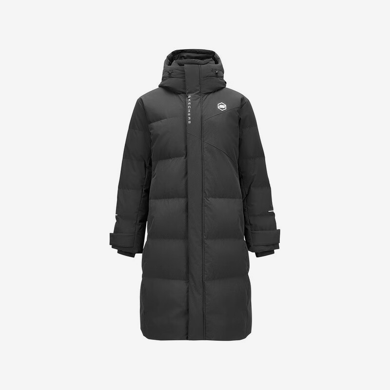 Skechers/斯凯奇正品冬季新款男士防寒保暖长款连帽羽绒服