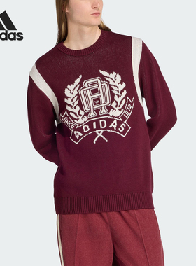 Adidas/阿迪达斯正品2025秋季款男士日常圆领针织套头衫JX8215