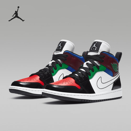Nike/耐克正品Air Jordan 1 Mid SE AJ1女子彩色拼接篮球鞋DB5454