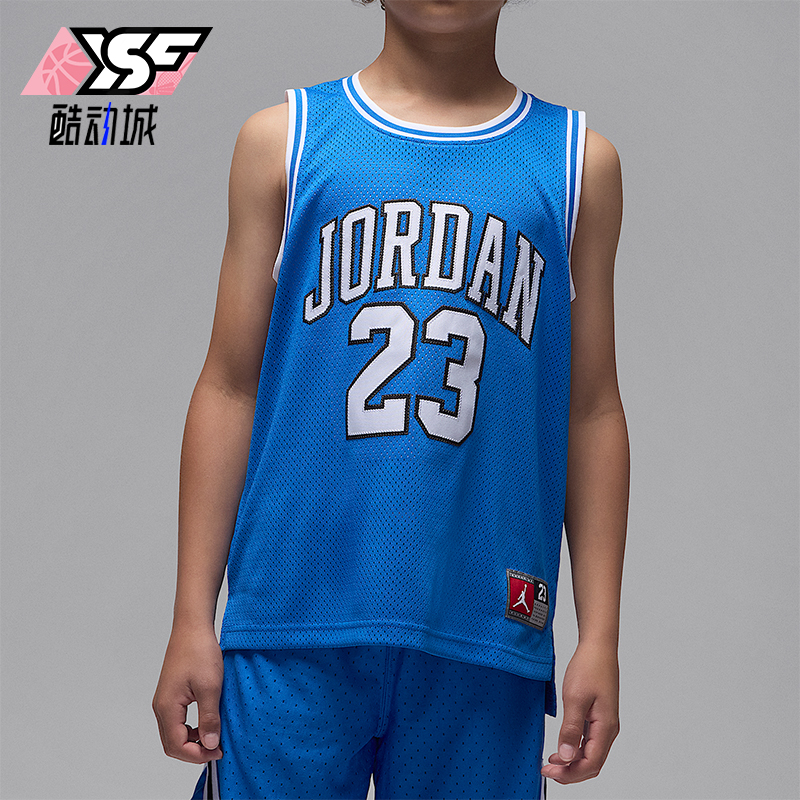 Nike/耐克正品JORDAN大童篮球圆领透气无袖训练背心DO1968-483