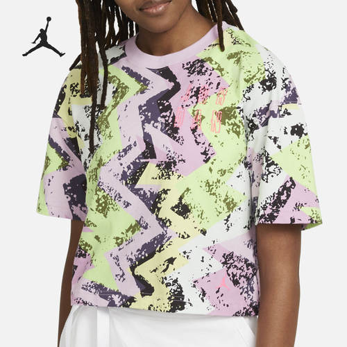 Nike/耐克正品 JORDAN HEATWAVE BOXY 新款女子短袖T恤DD0412-676