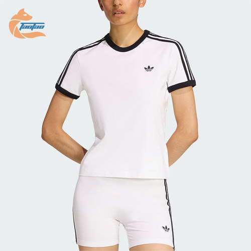 Adidas/阿迪达斯正品三叶草女士圆领经典套头透气修身短袖KD3683