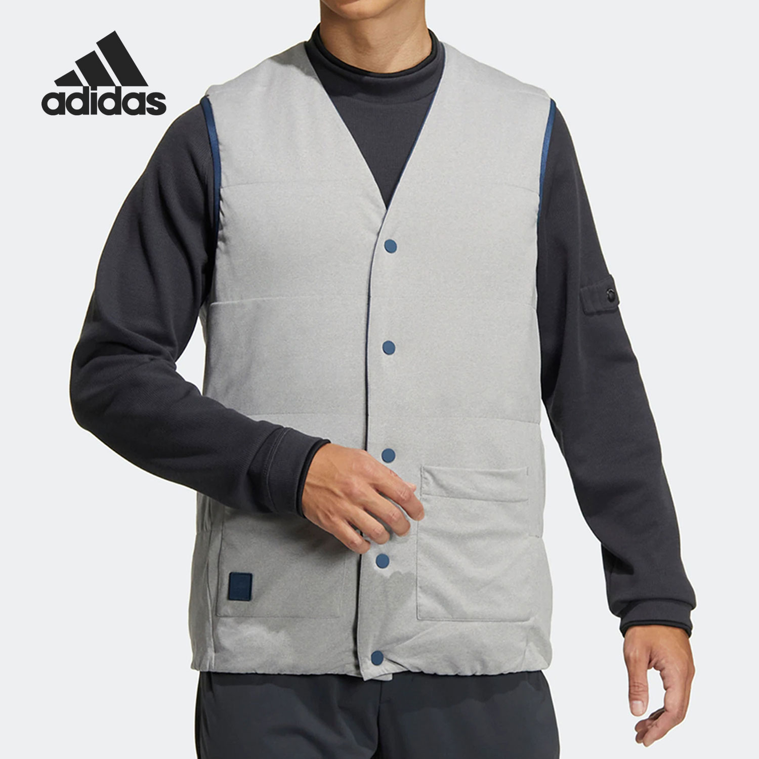 Adidas/阿迪达斯正品 REVERSIBLE 男子舒适休闲棉马甲 HG3261