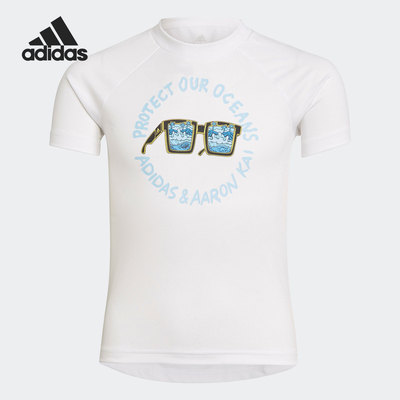 Adidas/阿迪达斯正品 新款小童夏季圆领短袖运动T恤 GM8367