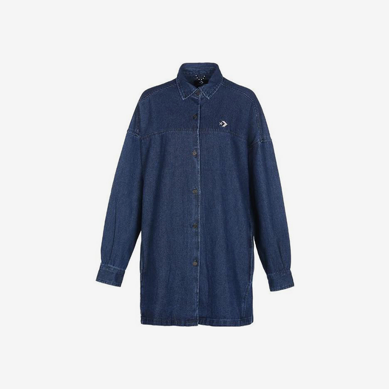 Converse/匡威正品2025新款女子运动翻领牛仔外套10024864-A01