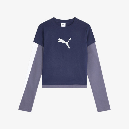 Puma/彪马正品女士圆领套头休闲风简约日常长袖T恤639803-16