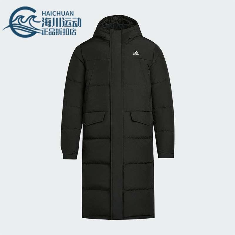 Adidas/阿迪达斯正品冬季男女连帽保暖长款运动休闲羽绒服KF6748