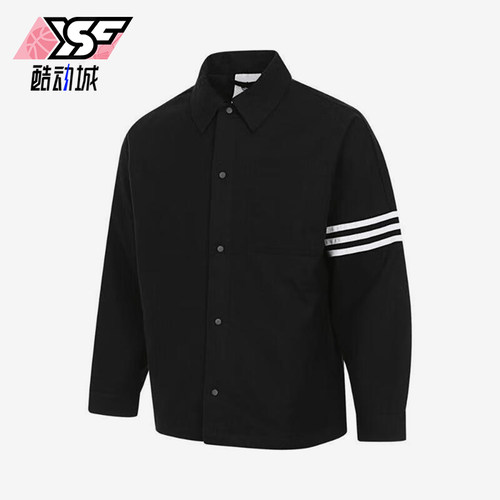 Adidas/阿迪达斯正品三叶草男士休闲翻领三条纹外套JC9906