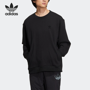 休闲宽松运动圆领卫衣IC8144 26夏三叶草男士 Adidas 阿迪达斯正品