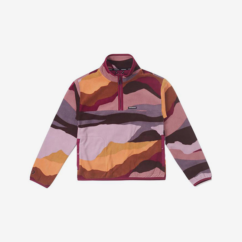 Converse/匡威正品新款女子拼色半拉链立领长袖卫衣10025678-A01