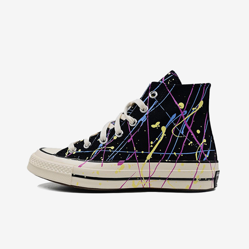 Converse匡威 高帮帆布鞋男鞋女鞋夏季新款油漆泼墨板鞋 170801C