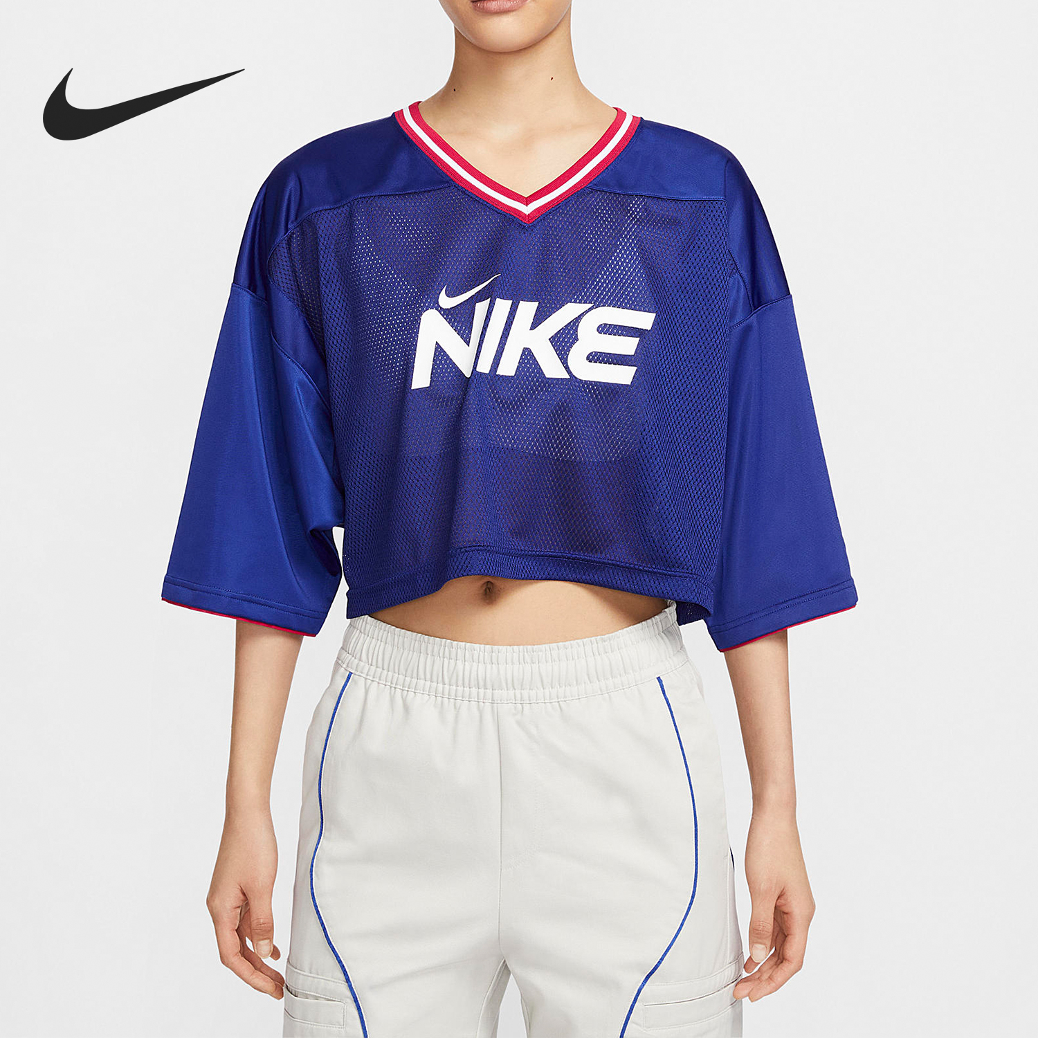 Nike/耐克正品2024年夏季新款女士透气短款T恤 HF6288-455