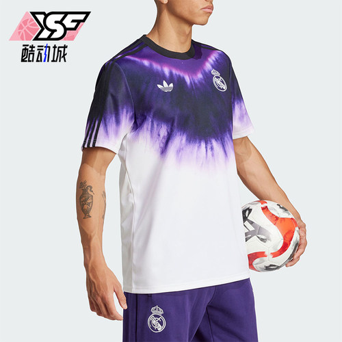 阿迪达斯男士扎染足球时尚球衣