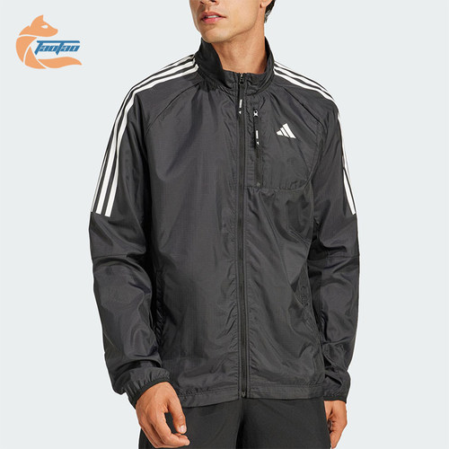 Adidas/阿迪达斯正品新款男士梭织运动跑步立领外套JD2322