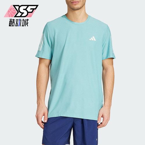 Adidas/阿迪达斯正品OWN THE RUN TEE男士运动圆领短袖T恤JX2211