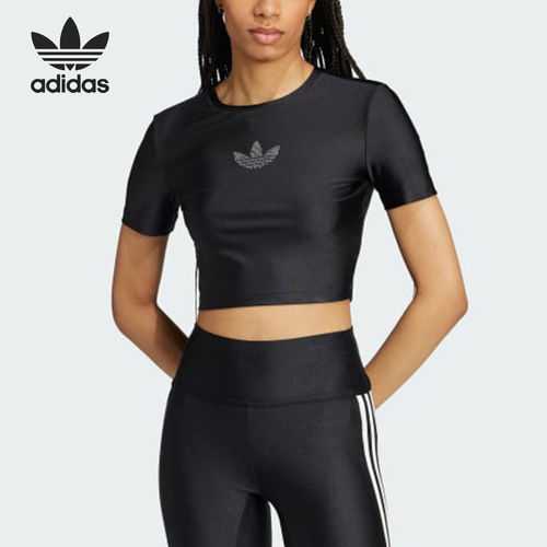 Adidas阿迪达斯正品女款Originals Trefoil时尚紧身短袖T恤IW5681