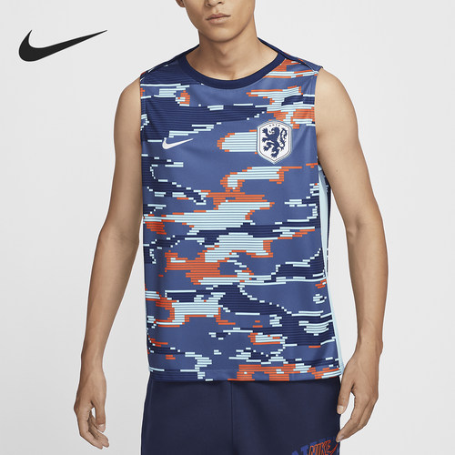Nike/耐克正品荷兰队男士修身赛前足球运动背心FJ2718-492