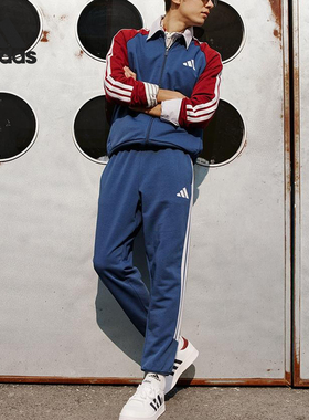 Adidas/阿迪达斯正品TRACKSUIT男女拼接运动宽松套装JZ0108