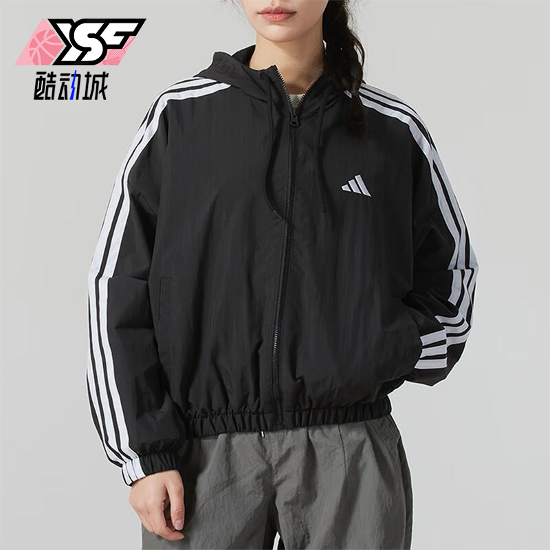 Adidas/阿迪达斯正品TH MH WV JKT女士经典梭织短款外套JZ2162
