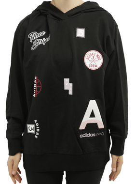 Adidas/阿迪达斯正品NEO当季新品女子连帽卫衣套头衫 EI4289