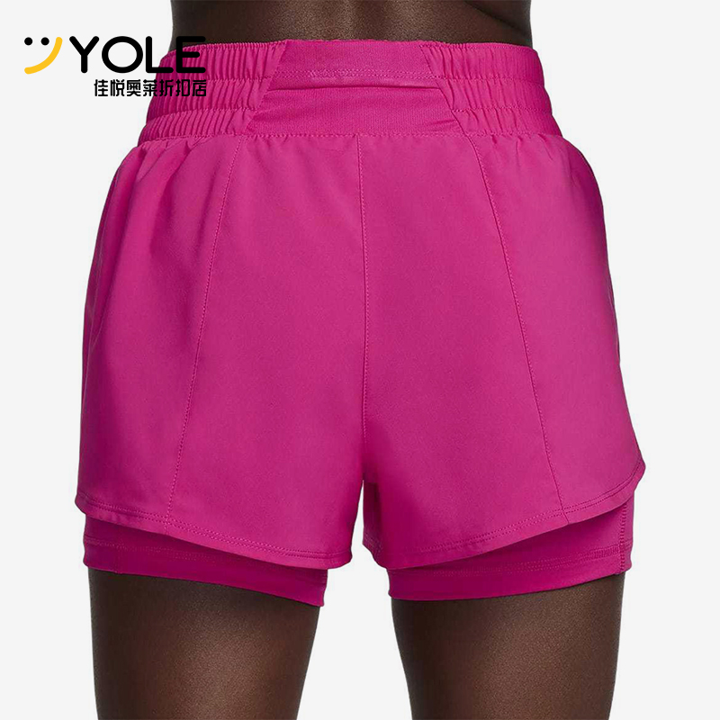 Nike/耐克正品2025女士运动二合一梭织印花跑步短裤DX6013-615