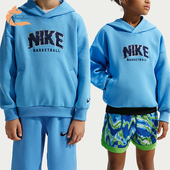 耐克正品 2026春季 款 Nike 大童日常连帽套头针织卫衣HV0508 412