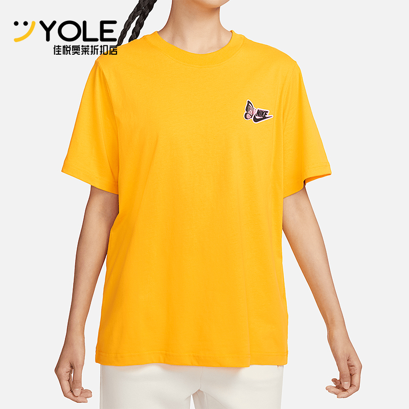 Nike/耐克正品新款女士蝴蝶字母印花时尚短袖T恤FD2548-739