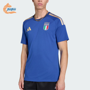 Adidas/阿迪达斯正品新款男蓝金色足球经典运动短袖球衣JY7588