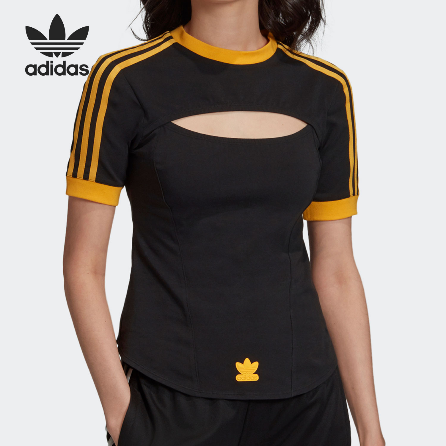 Adidas/阿迪达斯正品三叶草3 STR SHIRT 女子运动短袖T恤 GL7758