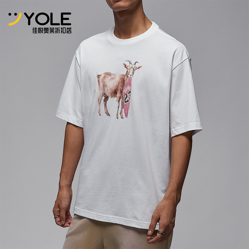 Nike/耐克正品JORDAN男士印花休闲运动圆领套头短袖IF0787-100