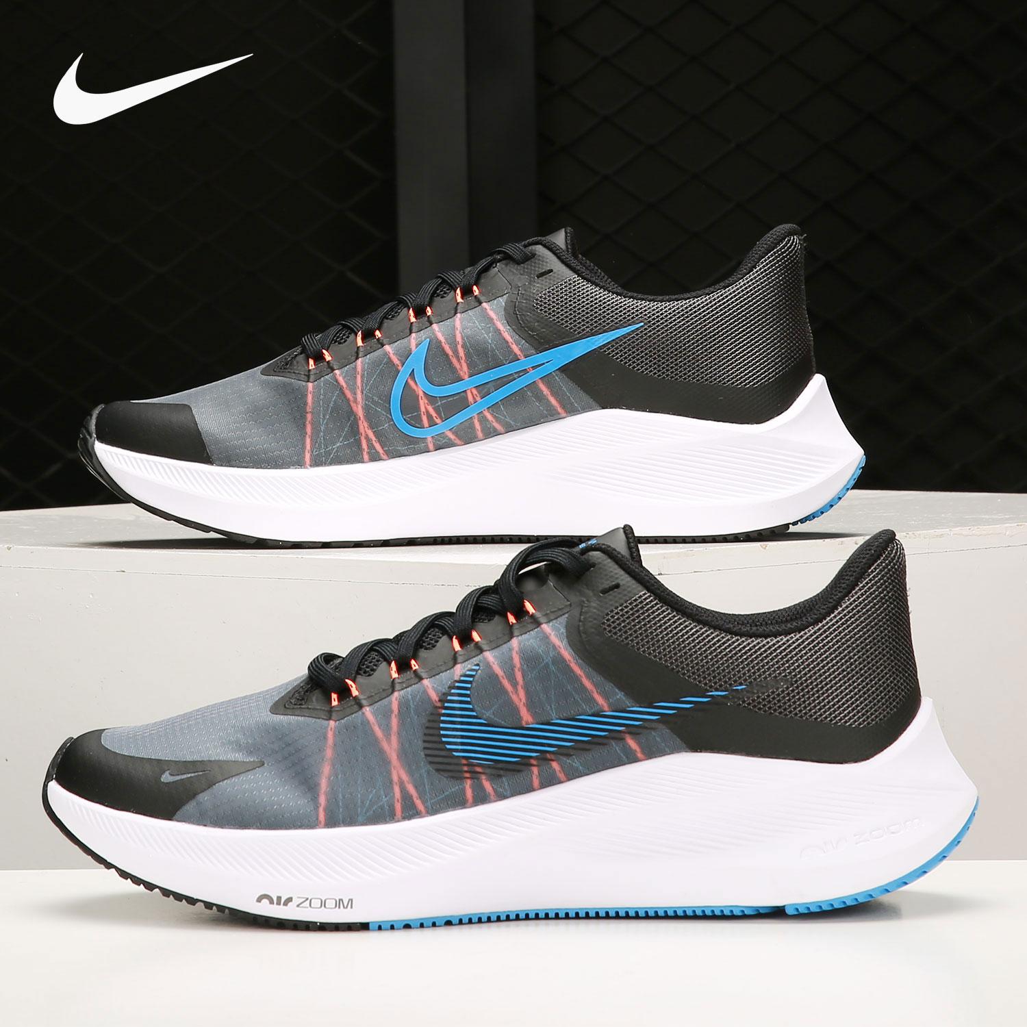 Nike/耐克正品 ZOOM WINFLO8 男女轻盈透气缓震跑步鞋 CW3419-007