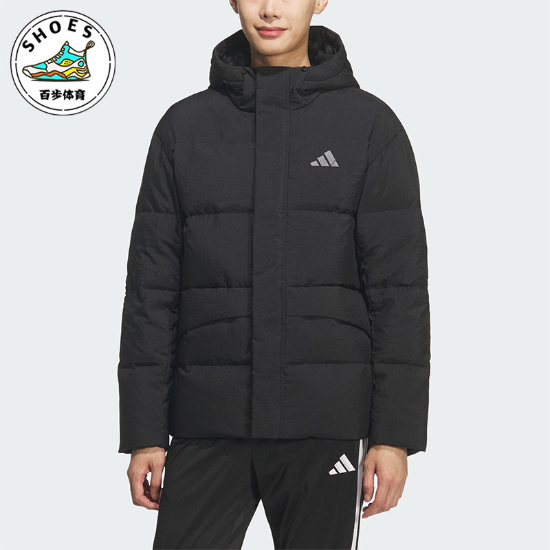 Adidas/阿迪达斯正品LINEAR男士休闲连帽运动耐穿羽绒服KQ5519