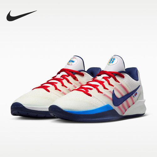 Nike/耐克正品Sabrina3新款男经典米白红蓝色篮球鞋IH1125-100