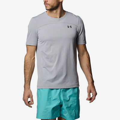 UA/安德玛正品Rush Seamless Wordmark SS男士经典T恤1382799-100