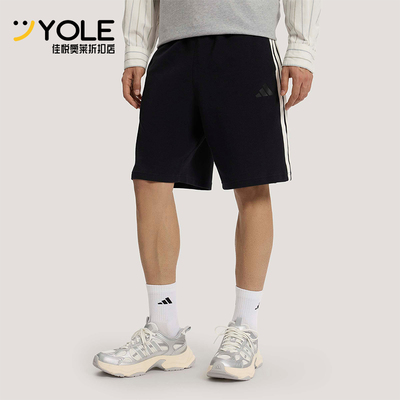 Adidas/阿迪达斯正品2026男士宽松运动经典休闲条纹短裤KR2527