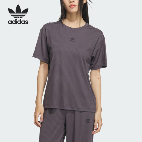 Adidas/阿迪达斯正品三叶草女士透气运动简约针织短袖T恤KD1863