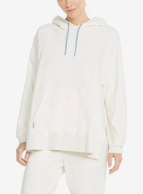 Puma/彪马正品女子纯色袋鼠口袋抽绳连帽长袖卫衣533421-65