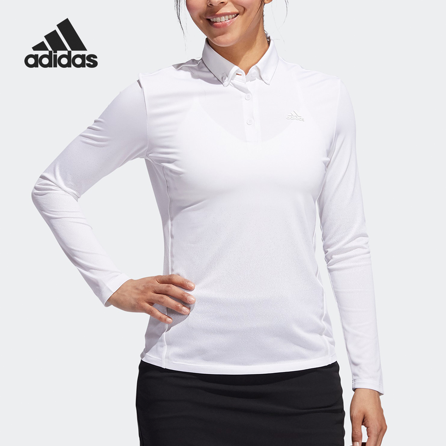 Adidas/阿迪达斯正品新款女士运动训练健身长袖POLO衫FS6314